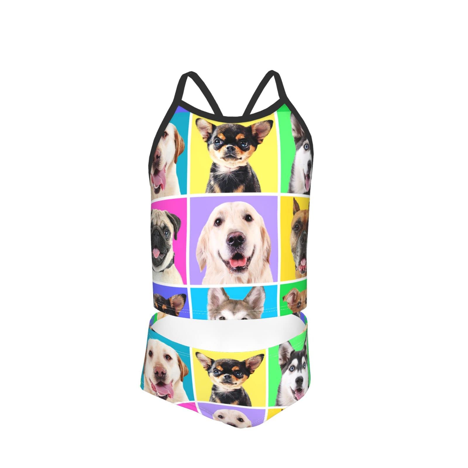 Buy Girls Bikini Beach Sport Swimsuit Cute Dogs Colorful 2 Piece