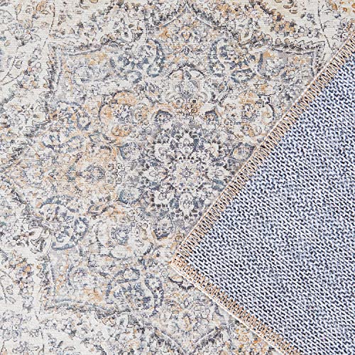 Jinchan Area Rug 2X3 Persian Rug Door Mat Taupe Vintage Distressed Rug Doormat Indoor Entrance Traditional Foldable Thin Rug Floral Print Non Slip Carpet For Kitchen Bathroom Bedroom Living Room #TOP5