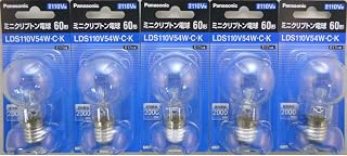 Panasonic 松下 5件套 迷你氪气灯泡 110V 60W形 透明 E17金属底座 LDS110V54WCK_set