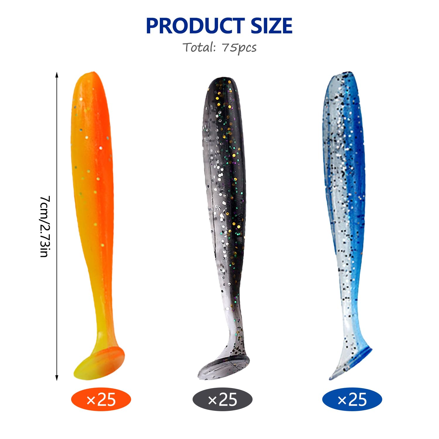 Leurres De Pêche Souples 5 Pièces - Queue T Lumineuse, Ver/Crevette Artificiel | Pour Truite, Perche, Brochet - 3