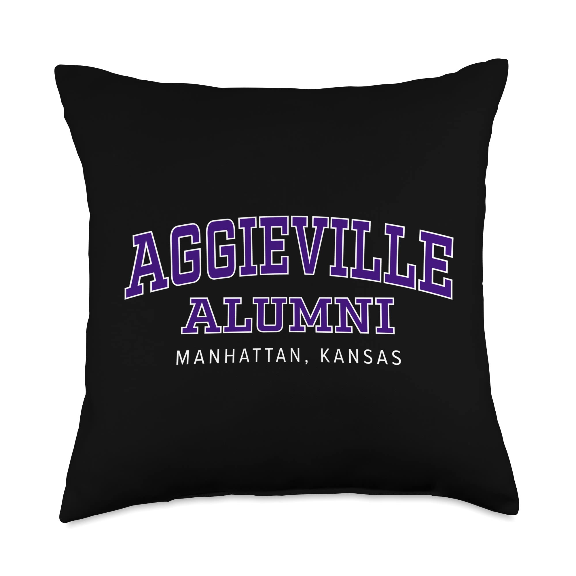 Aggieville Alumni Manhattan Kansas Athletic Purple Throw Pillow