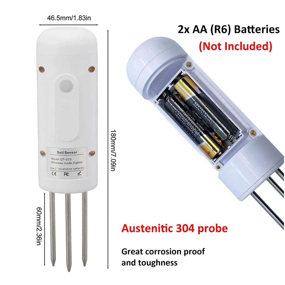 Detector de Humedad y Temperatura del Suelo Zigbee con Controlador de Riego, Comprobador Inteligente Inalámbrico, Sensor de Suelo y Medidor de Humedad.