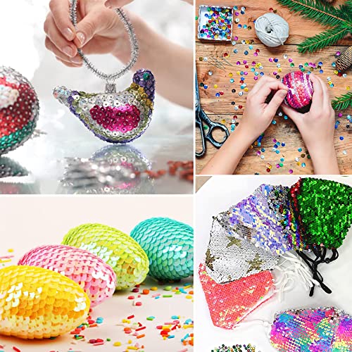 AIMEKE 30000 Stück Pailletten Basteln Set, 5 mm Pailetten mit Box, Glitzer Pailletten zum Basteln für DIY Kunsthandwerk, 24 Farben