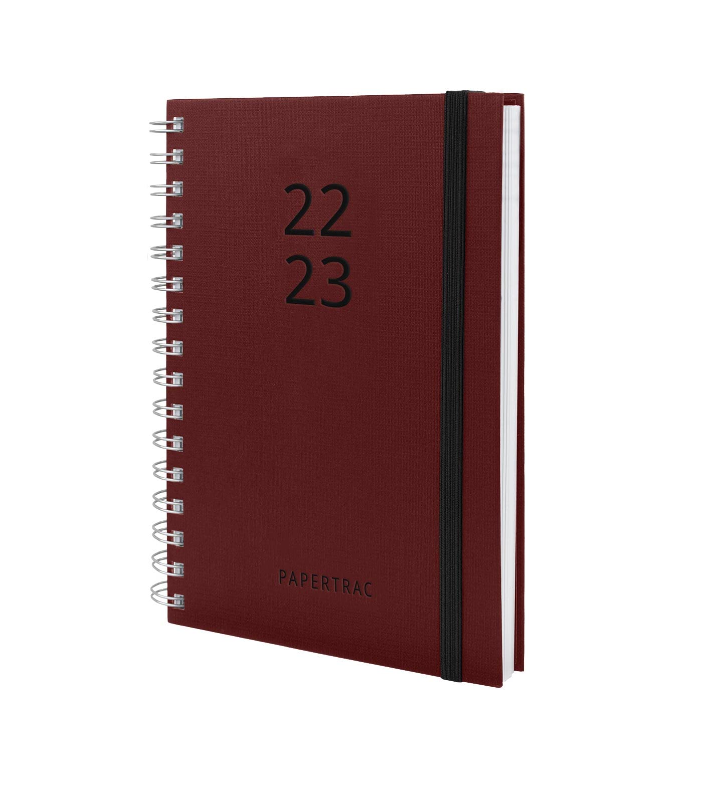 2022 2023 Calendar - Garnet - Week to View A5-14.5 x 21.2 cm Spanish-English with Index Tape Papertrac, Garnet red - Image 2