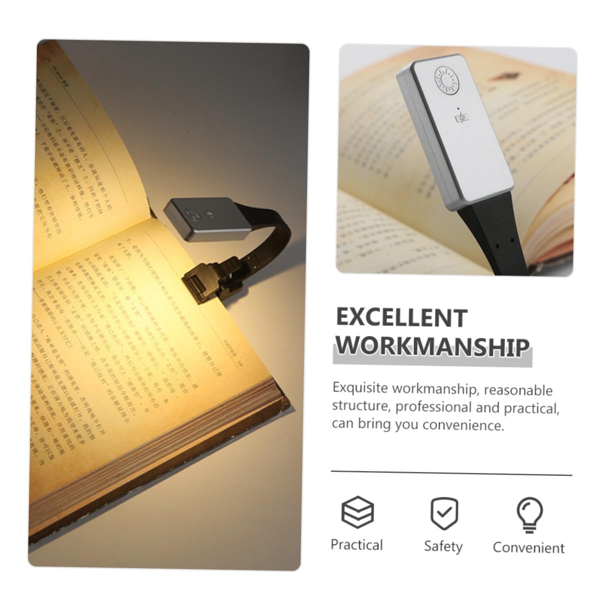 Lampada Libro LED Clip Magnetico, Ricaricabile USB 250mah