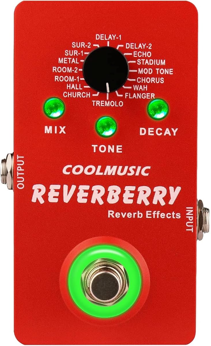 Coolmusic Multi Effects Pedal Digital Guitar Pedal with 16 Effects True Bypass