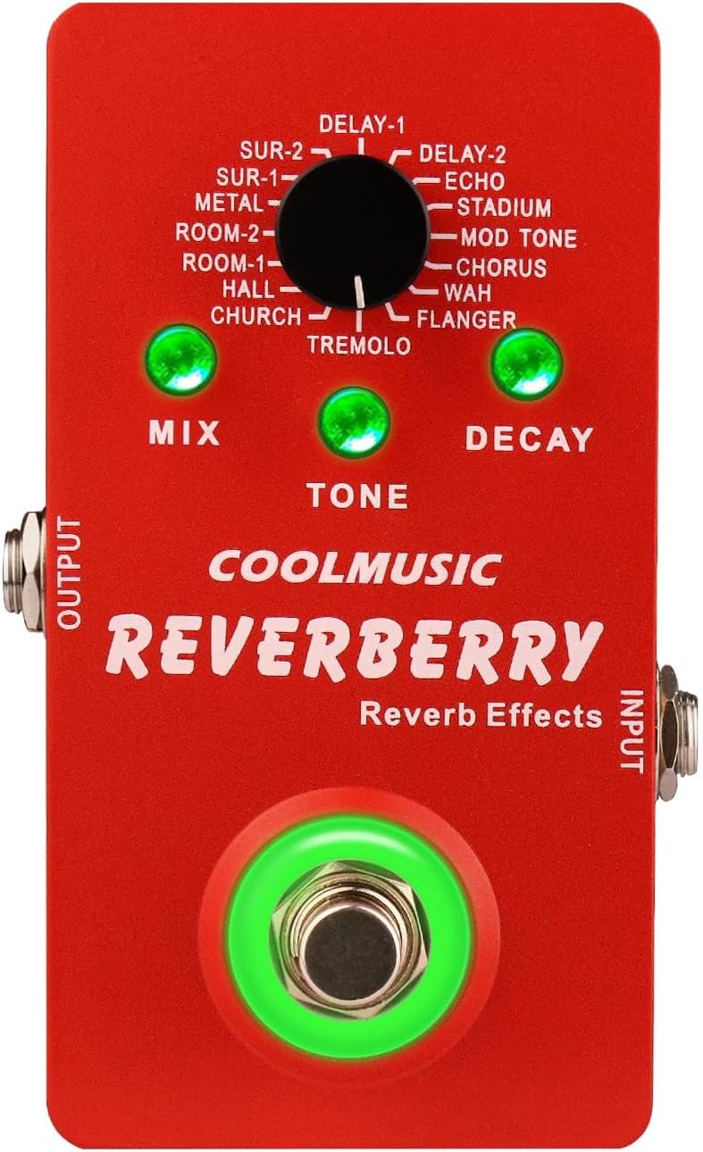 Coolmusic Multi Effects Pedal Digital Guitar Pedal with 16 Effects True Bypass