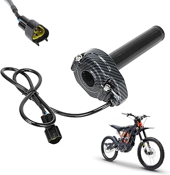 Funparts Motorcycle Throttle Assembly for Surron Sur Ron LBX Electric Dirt Bike, Dirt Bike Throttle for SX500 Imitation Carbon Fiber,with Throttle Cable