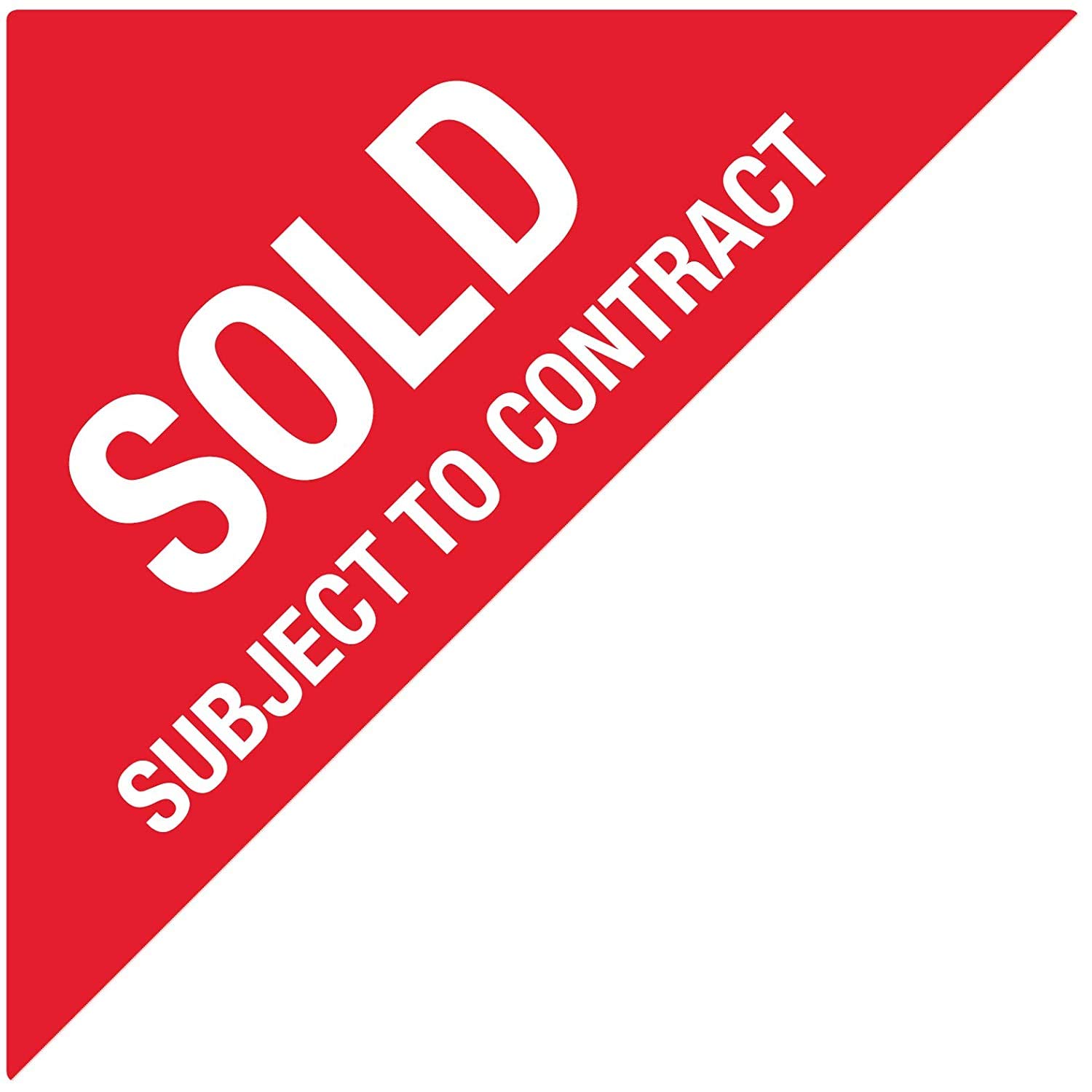 Estate Agent Stickers – Pack of 200 Red 67 x 67 x 94mm Triangles Removable Adhesive Coloured Sticky Labels Self Adhesive Easy Peel Labels Stickers Sticky Paper - Sold Subject to Contract