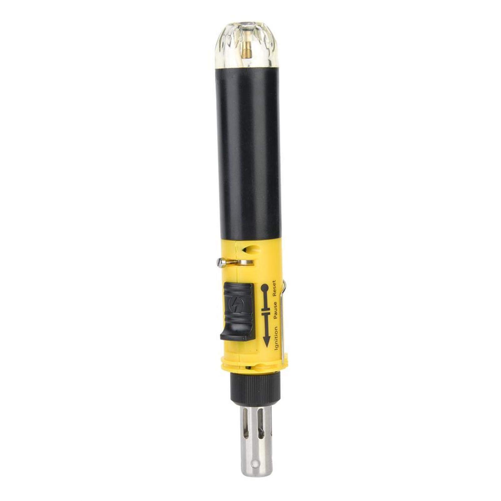 Kit de fer à souder au gaz, kit de torche de soudage sans fil portable 12 pouces pour automobile, électronique, bricolage à la maison, ordinateur(Jaune)
