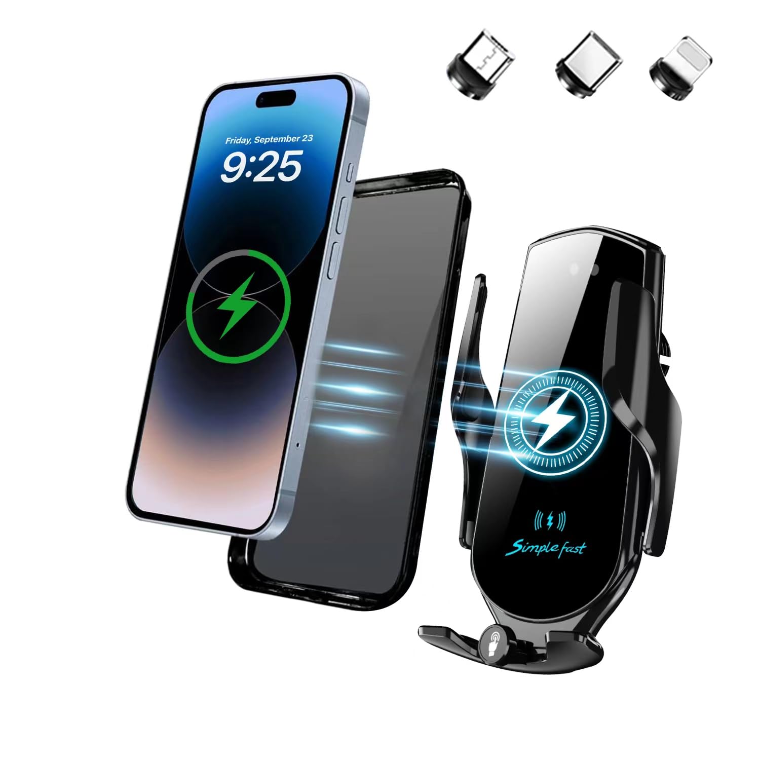 NOYMI Wireless Car Charger,Noymi Car Mobile Holder With Wireless Charger,Adjustable Clip,Auto-Clamping Infrared Smart Sensor,15W Fast Charging/Magnetic Dc Charging,Suitable For All Mobile Phones (B0CG9R5YCT) Amazon Price History, Amazon Price Tracker
