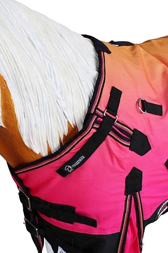 Miniatura 22 de 46" 1200D Manta de invierno para poni, burro, potro, caballo miniatura y caballo destetado CHALLENGER 51979B Marrón floral,Copo de nieve,Rosado hot