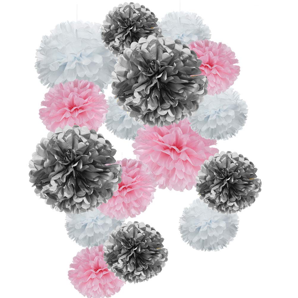 12 Pompon Di Carta Velina Per Decorazioni | Fiori Giganti Per Matrimoni, Compleanni | Decorazioni Appendibili - Foto 9