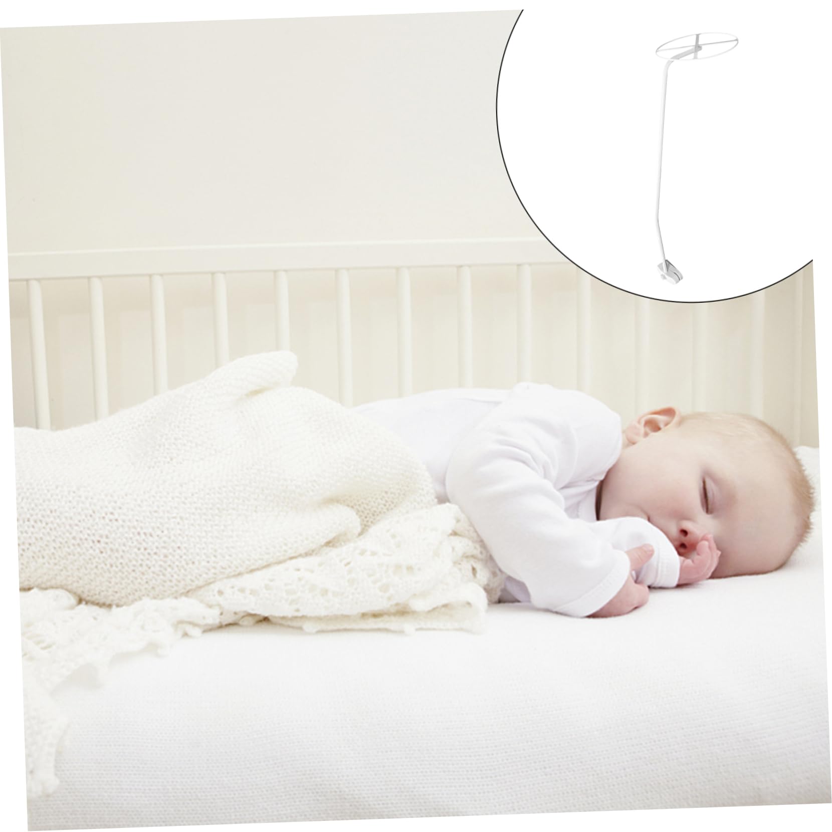 KOCKSHION Crib Net Pole Net Rack for Baby Bed Strong Stable Simple Assembly Steel Bracket for Cot