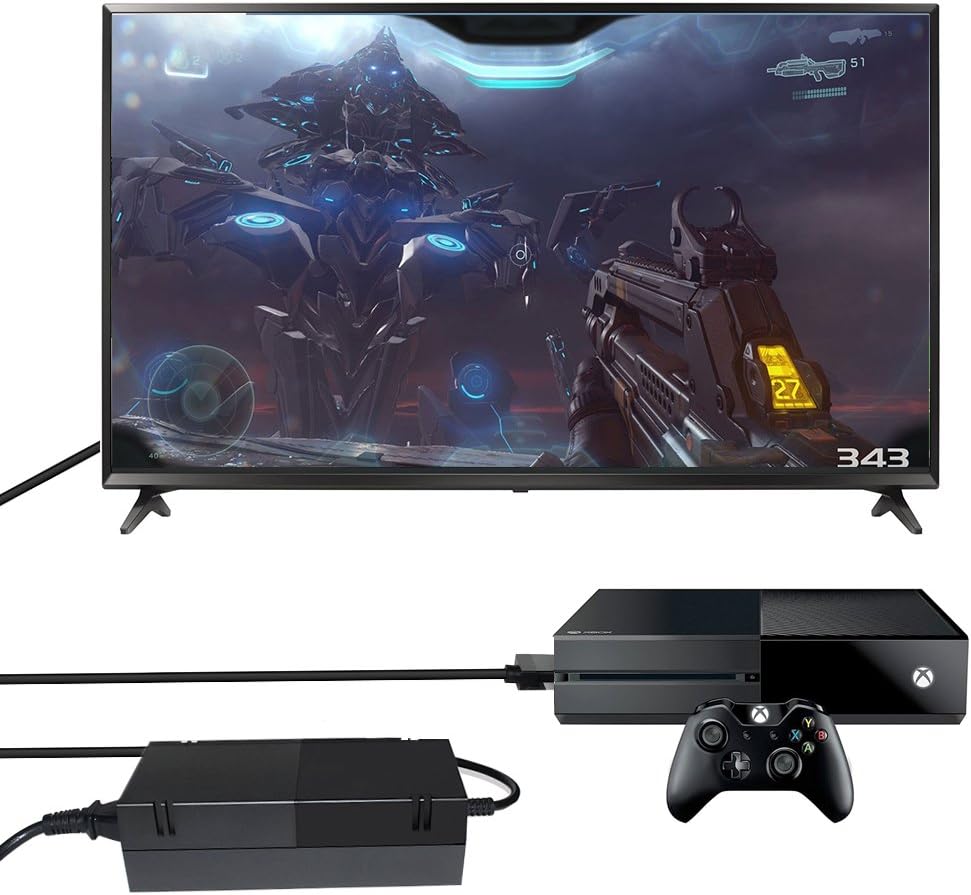 Power Supply Brick for Xbox One, AC Adapter Replacement Charger Cord for Xbox 1 Advanced Quite Version Auto Voltage 100-240V