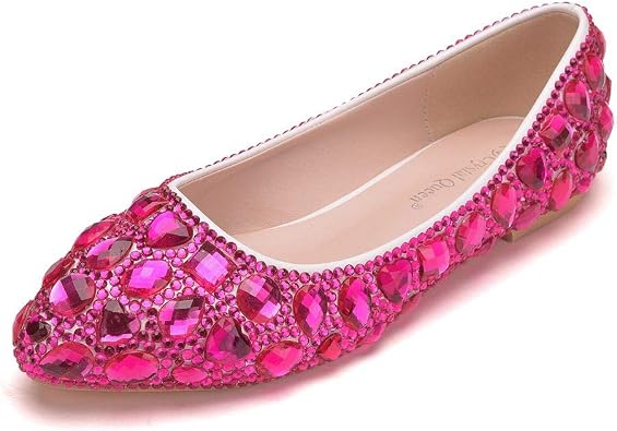 Zapatos Planos Hechos a Mano con Cristales de estrás para Mujer, Zapatos de  Ballet de tamaño Grande para Bodas y Fiestas, Rosa (Fucsia (Fushcia)), 41  EU : Amazon.es: Zapatos y complementos