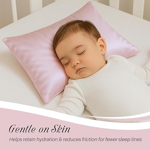 Miniatura 3 de LCBD Juego de 2 fundas de almohada de satén sedoso para niños pequeños, fundas de almohada de viaje súper suaves, fundas de almohada para niños