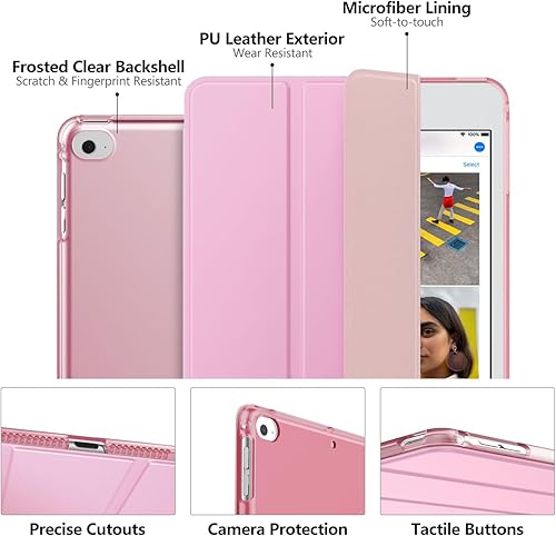 Miniatura 4 de MoKo Case Fit New iPad Mini 5 2019Mini 4 2015 (54 generación de 7.9 pulgadas), cubierta de soporte inteligente delgada y ligera con protector