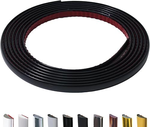 Miniatura 10 de Moldura para despegar y pegar, moldura en forma de D dorada mate flexible y autoadhesiva, 26.2 pies de moldura impermeable para paredes, bordes y