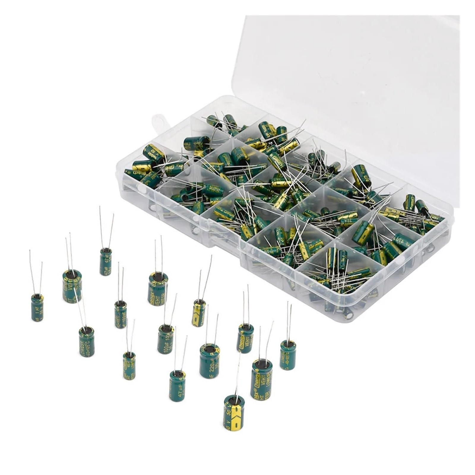 Condensateur électrolytique 16V 25V 50V CAALO kit assortiment aluminium pour circuit imprimé