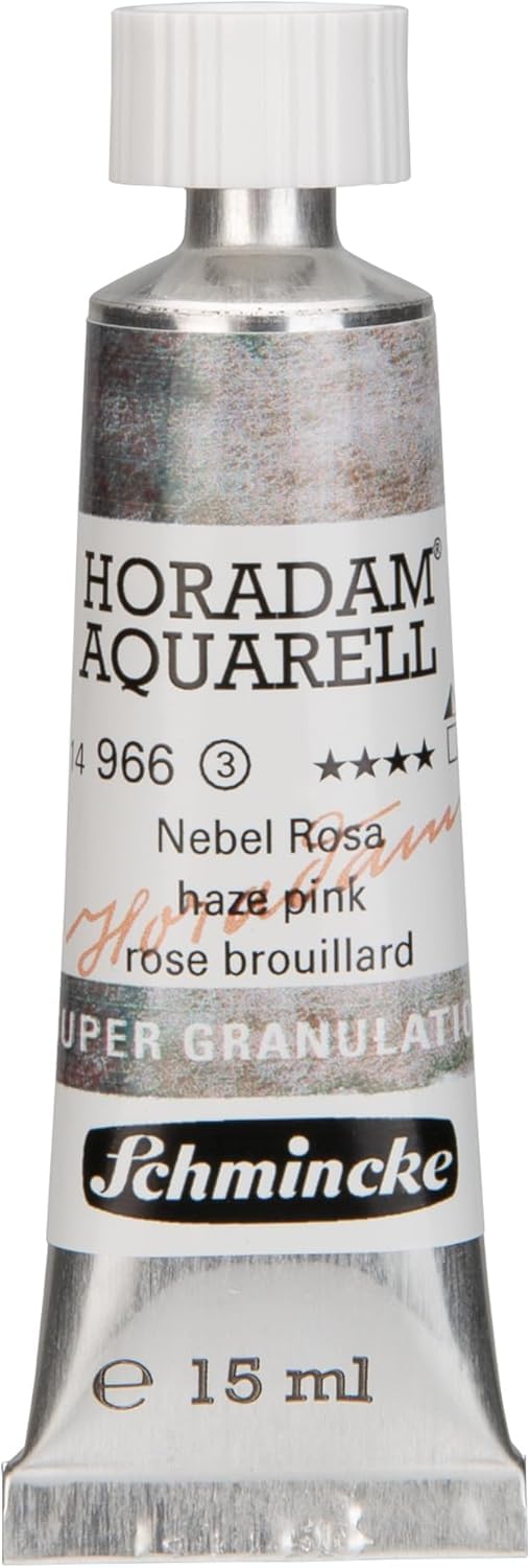 Schmincke - HORADAM® AQUARELL, Super Granulation, 14 966 006 Haze Pink, 15 ml, very strongly granulating shades, finest, super granulating watercolors
