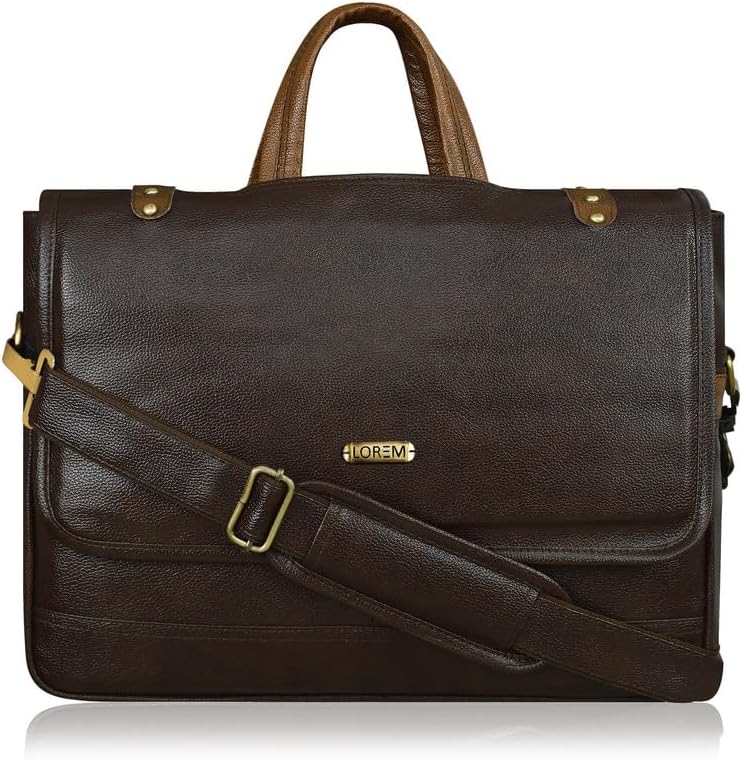 LOREM Faux Leather 10L Laptop Messenger Bag For Men
