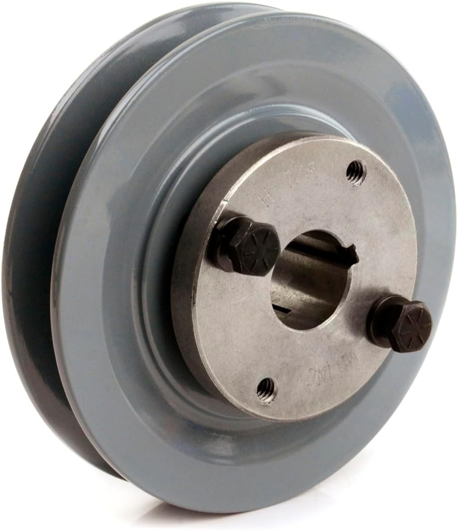 Cast Iron 4.5"" Single Groove Belt B Section 5L Pulley w/ 7/8"" Sheave Bushing