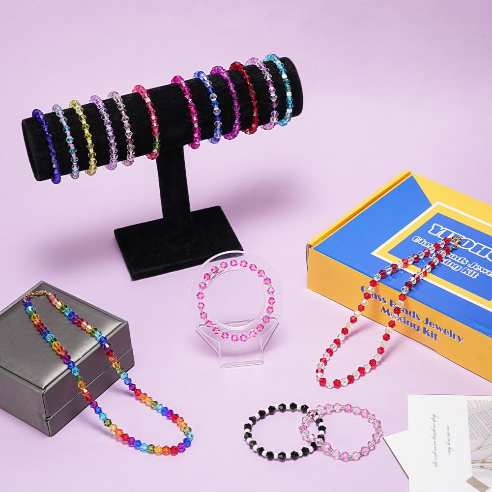 YITOHOP Bicone Glass Beads,1500pcs 48 Colors 6mm Sparkly Crystal Beads, Faceted Bracelet Beads Loose Craft Bead for Friendship Bracelet Necklace Earring Jewelry Making - Image 3