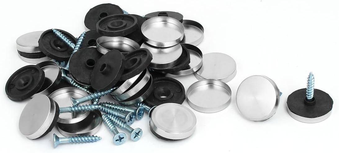 Glass Furniture Quality Parts 304 Stainless Steel Mirror Screws Cap Nails 22mm Dia 20PCS Model:75as163qo548