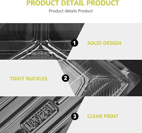 Miniatura 7 de Cabilock Caja de sándwich desechable con tapa, contenedor de pastel triangular, cajas de panadería para magdalenas, pasteles, pastelería, caja de