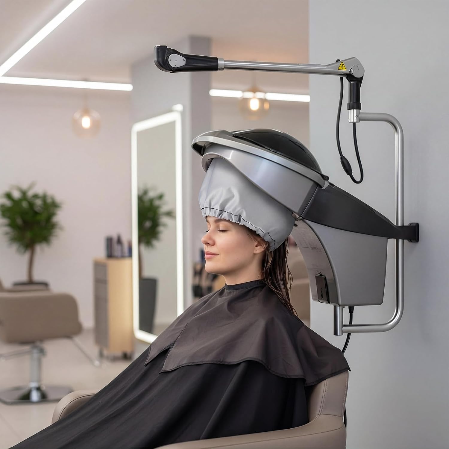 2 Pcs Steam Cap Micro Mist Hair Steamer Machine Spare Parts Hair Steamer Cap Use with Shampoo Bowl Wash Reclining Chair Water Proof Hood Mister Hooded Hairs Care Professional