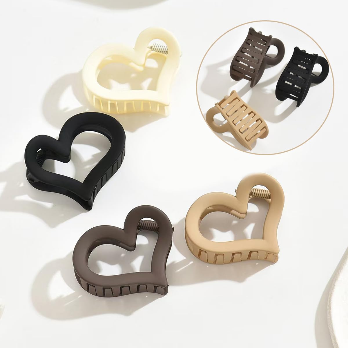 Amazon.com: YUEELI 4 Pieces Heart Hair Clips Medium Heart-shaped