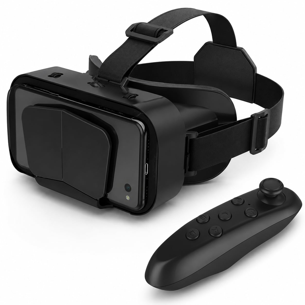 DRUMSTONE Genz Luxurious 5 Years Warranty VR Headset with Bluetooth Controller for 4.7–6.7 Inch Smartphones Adjustable IPD & Focus 3D Virtual Reality Glasses with Comfortable Head Strap Black-picture-39