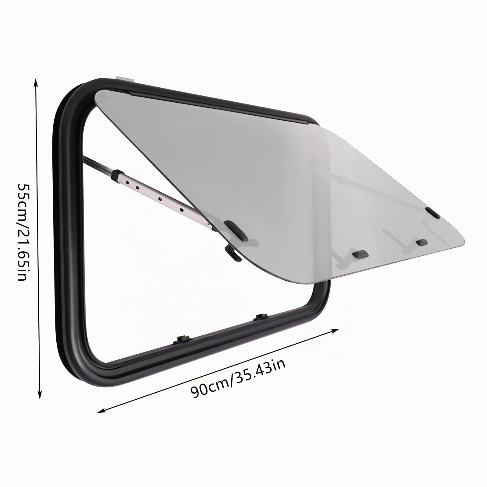 Finestra Universale per Camper, Roulotte - Laterale ed Esterna con Zanzariera Integrata (900 x 550 mm)