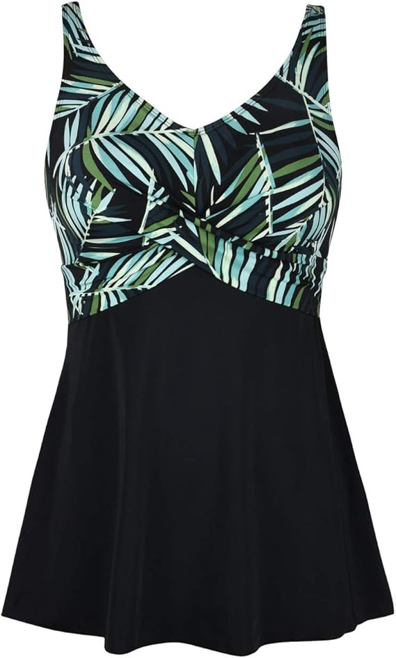 Septangle Women One Piece Swim Dress with Skirt Plus Size Swimsuit Tummy Control Swimwear