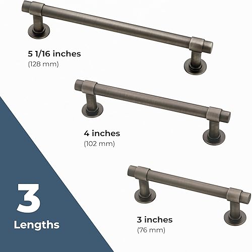 Vista 6 de Franklin Brass – P29520Z-CZ-B barra recta de 3 pulgadas para gabinete Plateado (Heirloom Silver)