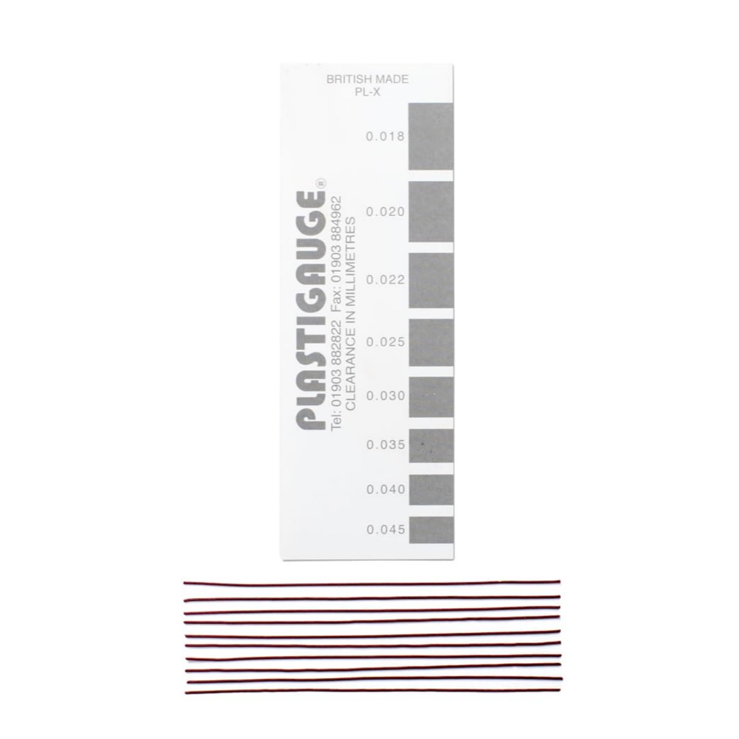 Alépoc - Plastigauge Gris PL-X 10 brins - Jauge de précision 0.018 à 0.045mm - Mesure le jeu par écrasement des coussinets de paliers lisses de moteurs à grande vitesse - Utilisation simple et rapide.