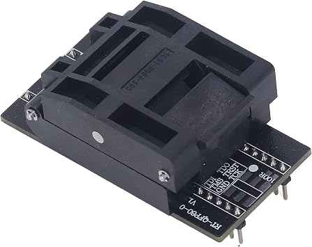 RT809H Programmer Adapter with Serial ICSP Interface, Speed Parallel Voltage Programming for QFP80, Durably PEI PES Material, Wide MS Glass panes Compatibility, Data Recovery Fun
