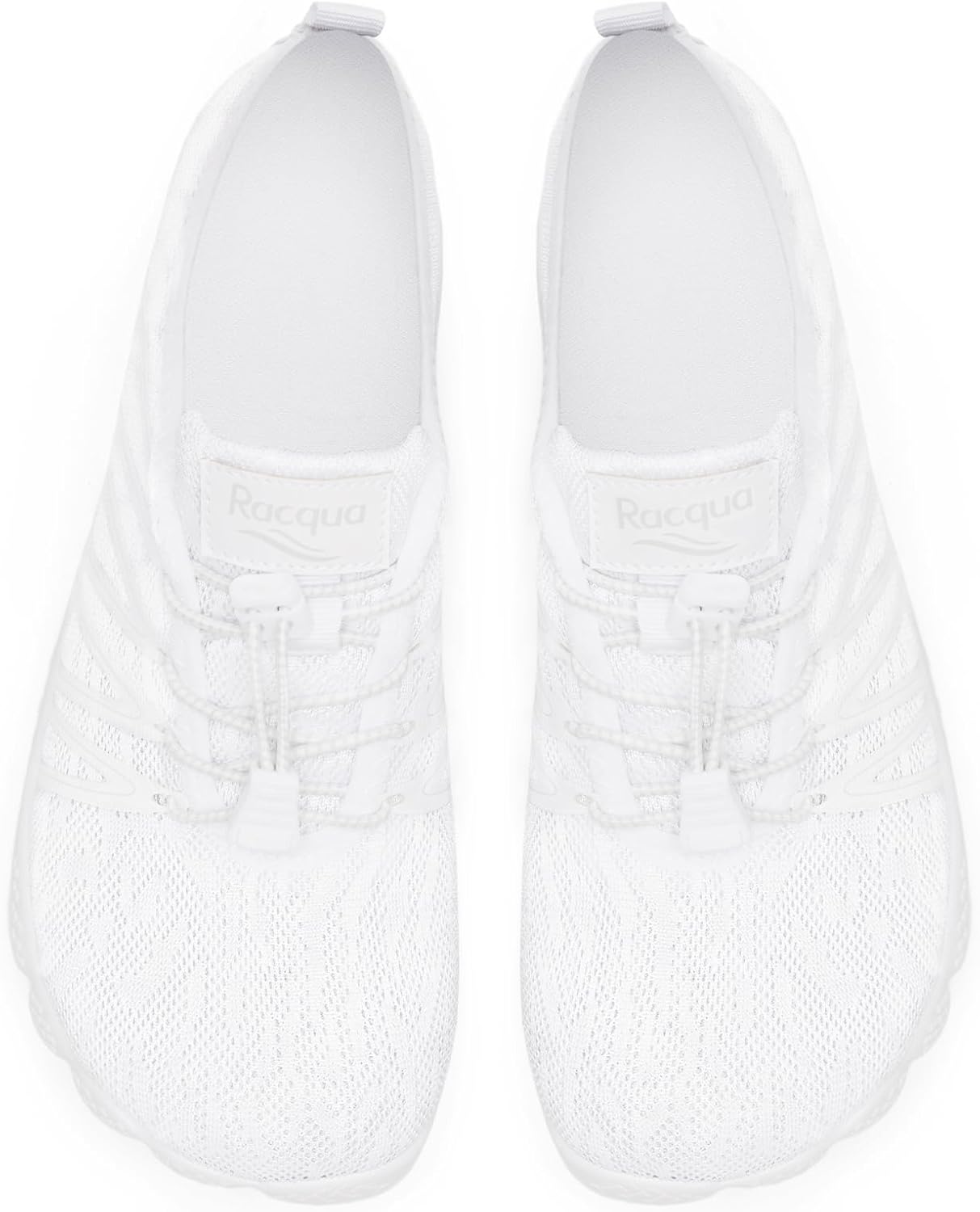 Racqua Water Shoes for Women Men Comfortable Swim Shoes Outdoor Sport Barefoot White 7.5 Women/6.5 Men - Image 4