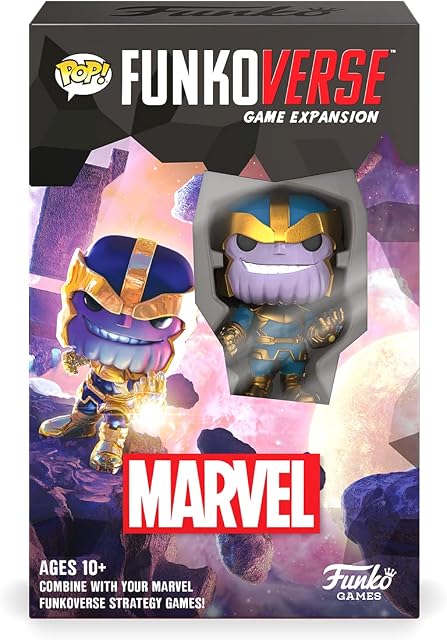 Funko GAMES 54434 Funkoverse: Marvel Thanos Expansion Pack (1 Exclusive POP Figures) Various Board Game, Multicolour