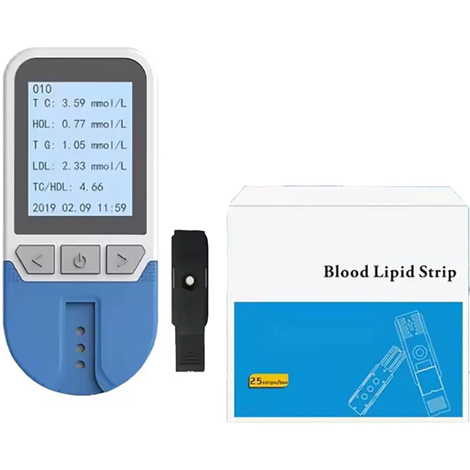 5-in-1-Multifunktions-Lipid-Monitor-Messgerät, Test-HDL-Triglycerid-Cholesterin-Testmessgerät, Mit 25 Streifen, 500 Sätzen Speicherwerten, 2-Minuten-Ergebnissen, Anschließbaren Netzwerkgeräten Für Den