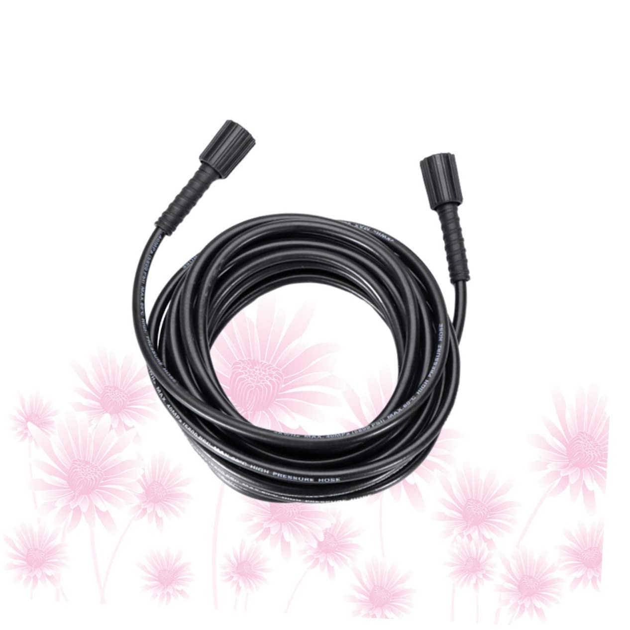 Manguera de Goma para Hidrolimpiadora de Alta Presión, Doble Extremo, Conexión Hembra 22mm, Resistente a Torsiones, para Lavado de Autos