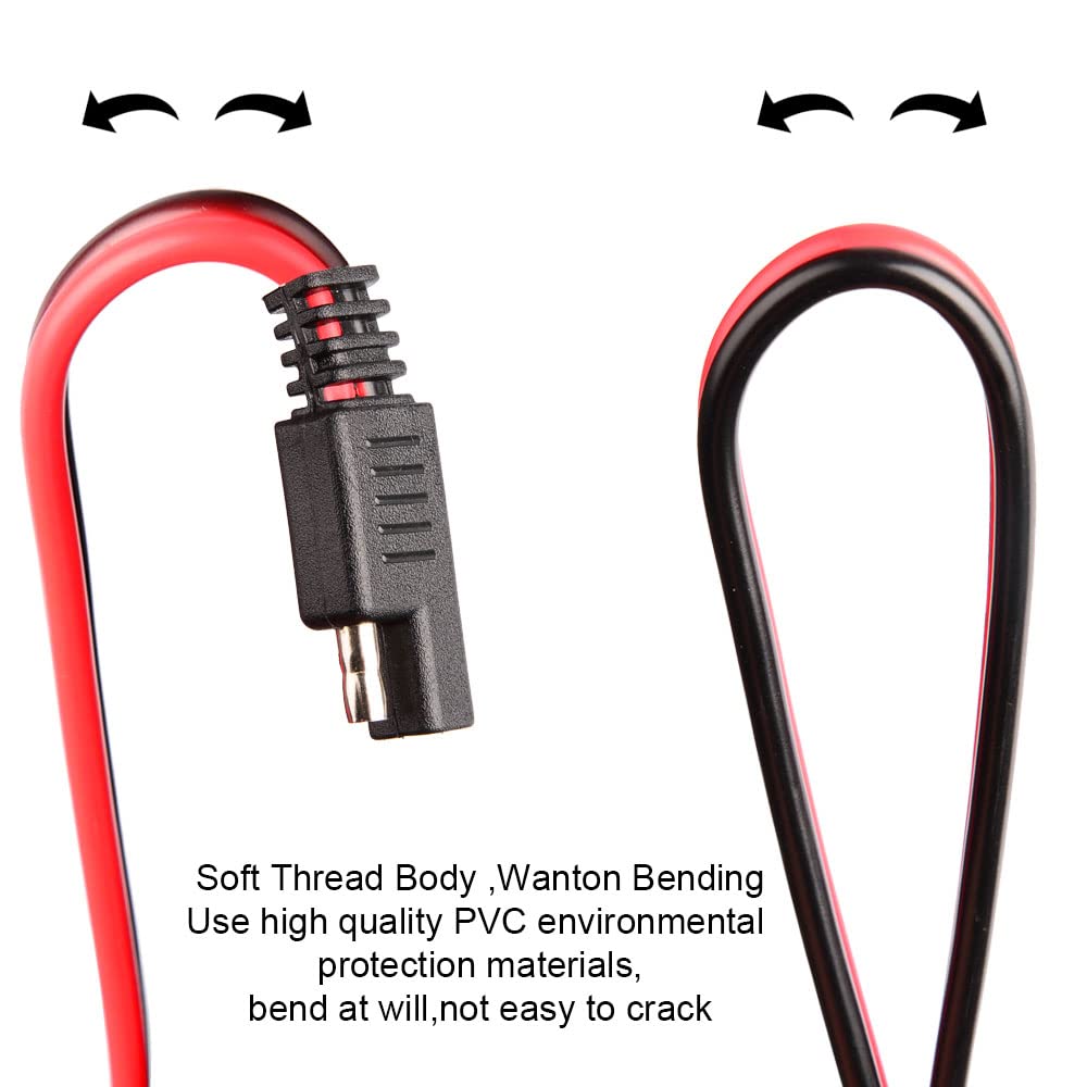 10 Pack 10 Gauge 12 Inch Quick Disconnect Connect 2 Pin Polarized Wire