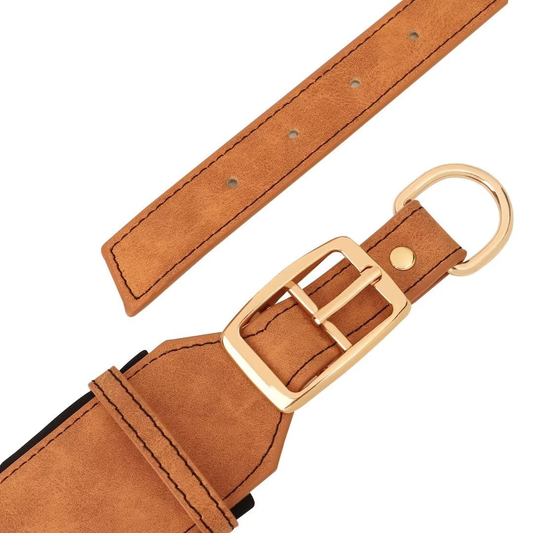 Yonsbox Collare Cane Personalizzato In Vera Pelle Con Targhetta ID Silenziosa Incisa Nome E Numero – Collare Elegante Regolabile Oro Rosa - Foto 8