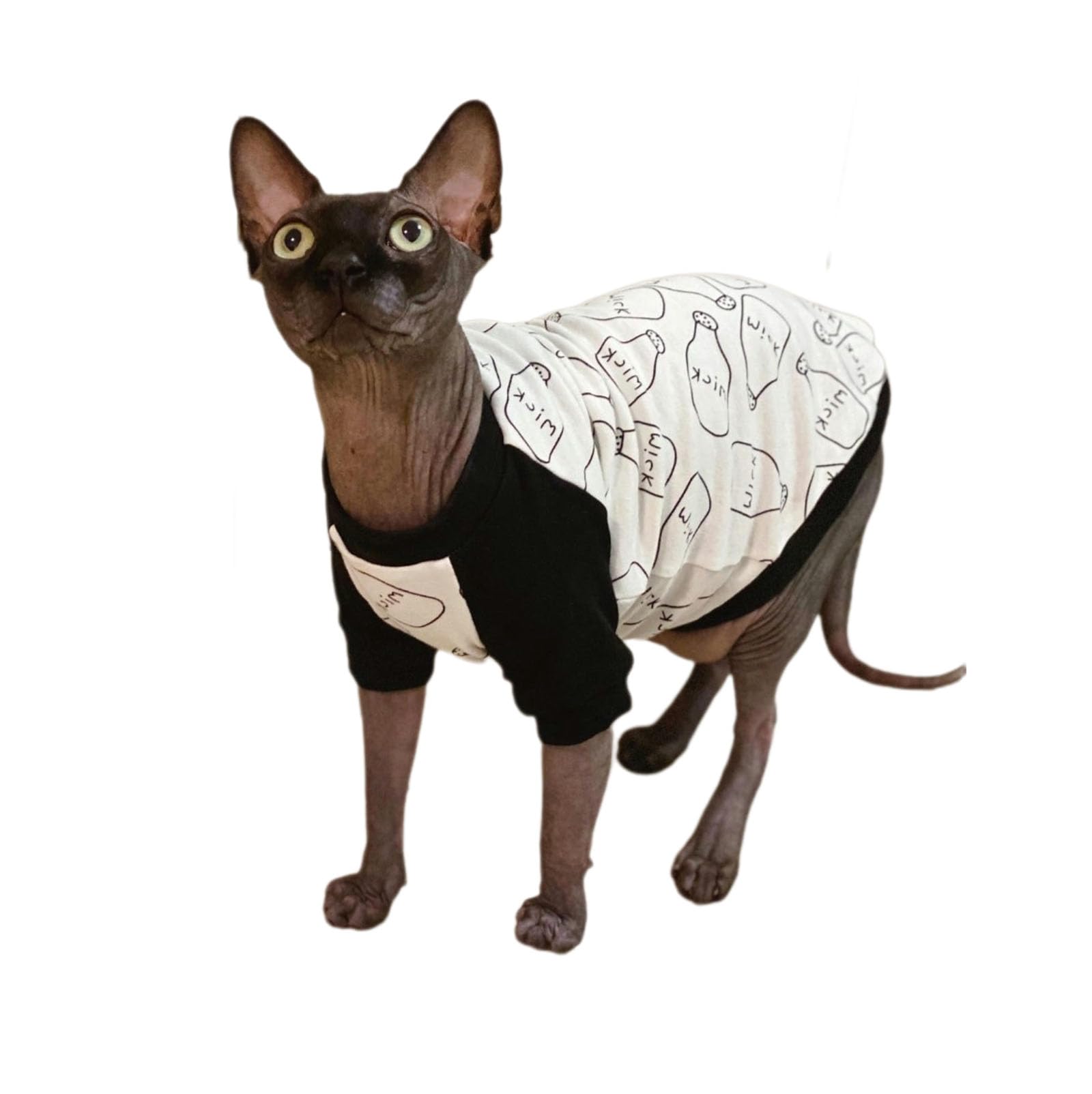 Vêtement pour chat Sphynx avec manches | Pull coton pour chaton nu