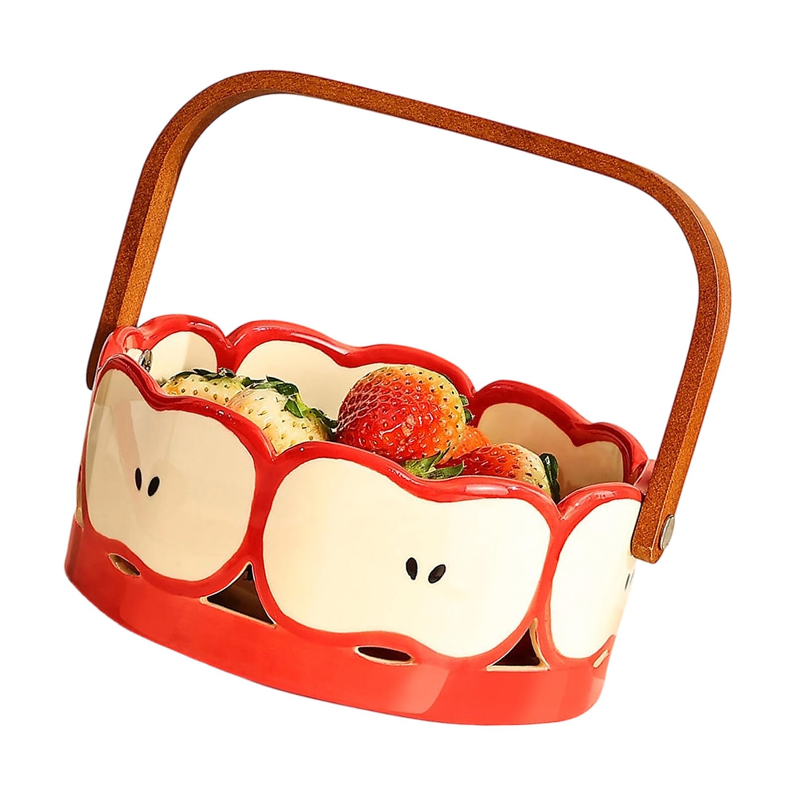 Msioytog Red Decorative Themed Serving Tray For Berries Candy Perfect As Housewarming Gift Kitchen Counter Decor