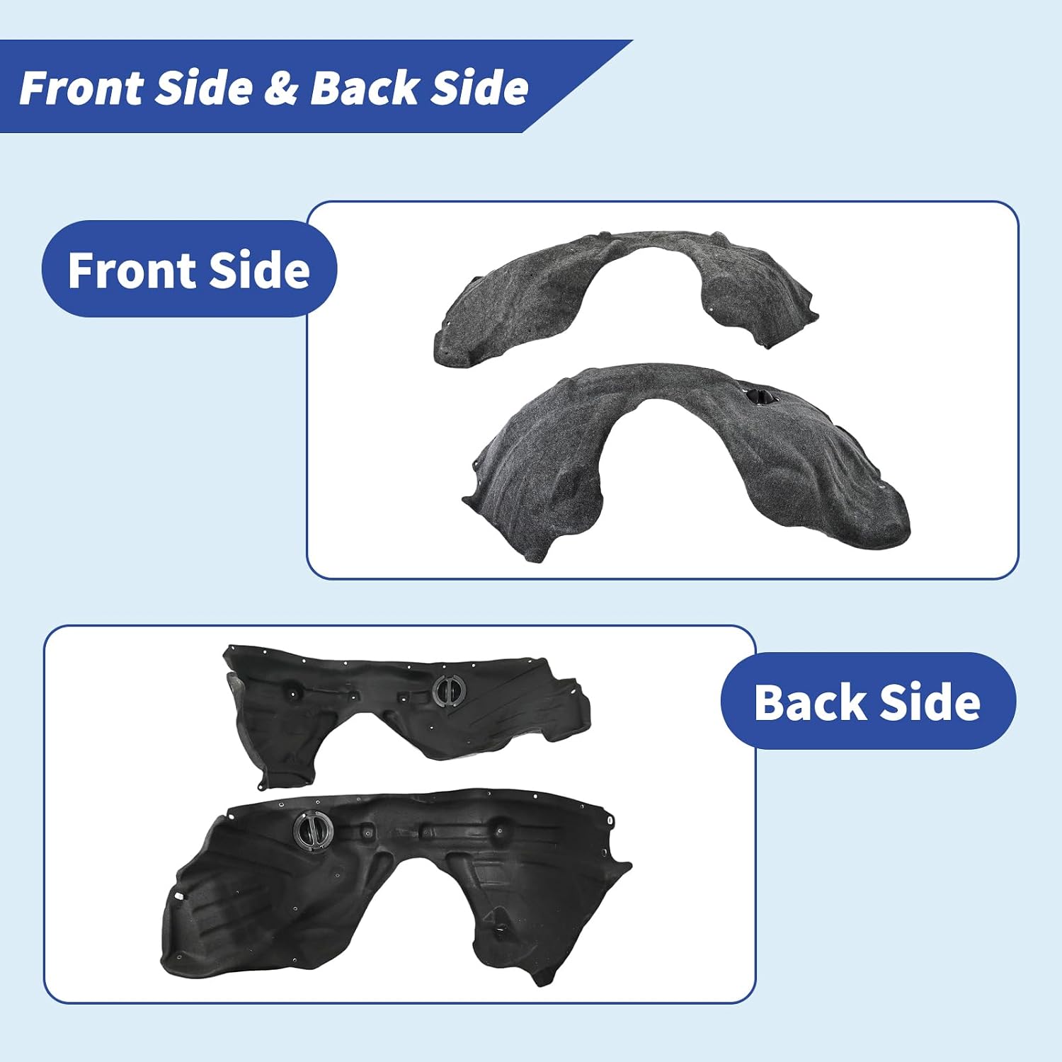Front Wheel Fender Liner Pair Compatible with Jeep Grand Cherokee 2011-2021 Except SRT-8 Replace 55079293AF 55079292AF 55079292AG 55079293AL Left and Right Side