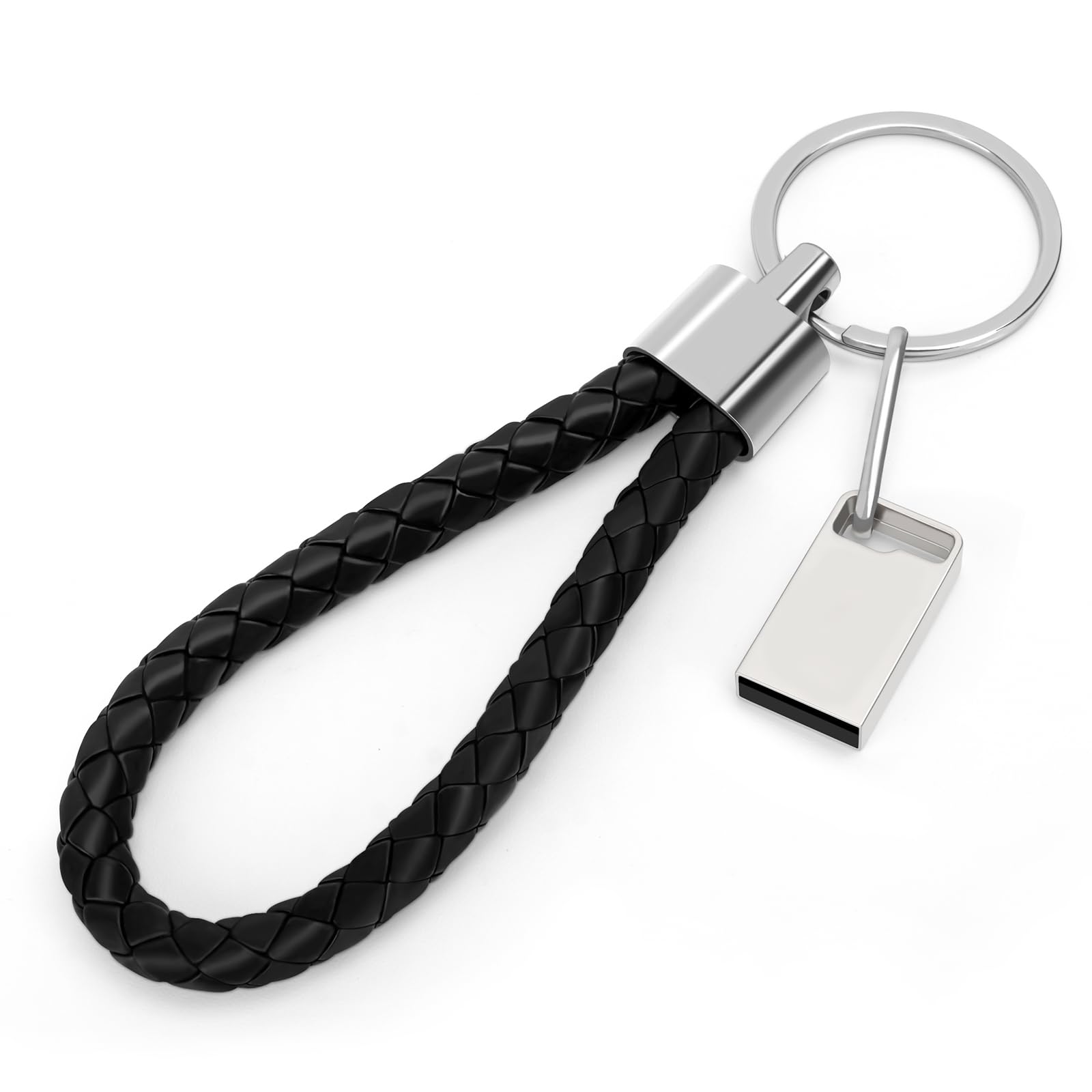 LEIZHAN Unità flash USB 3.0, Mini unità flash USB, unità flash USB per auto, unità flash USB con portachiavi per PC, laptop, ecc. (32GB,Argento)