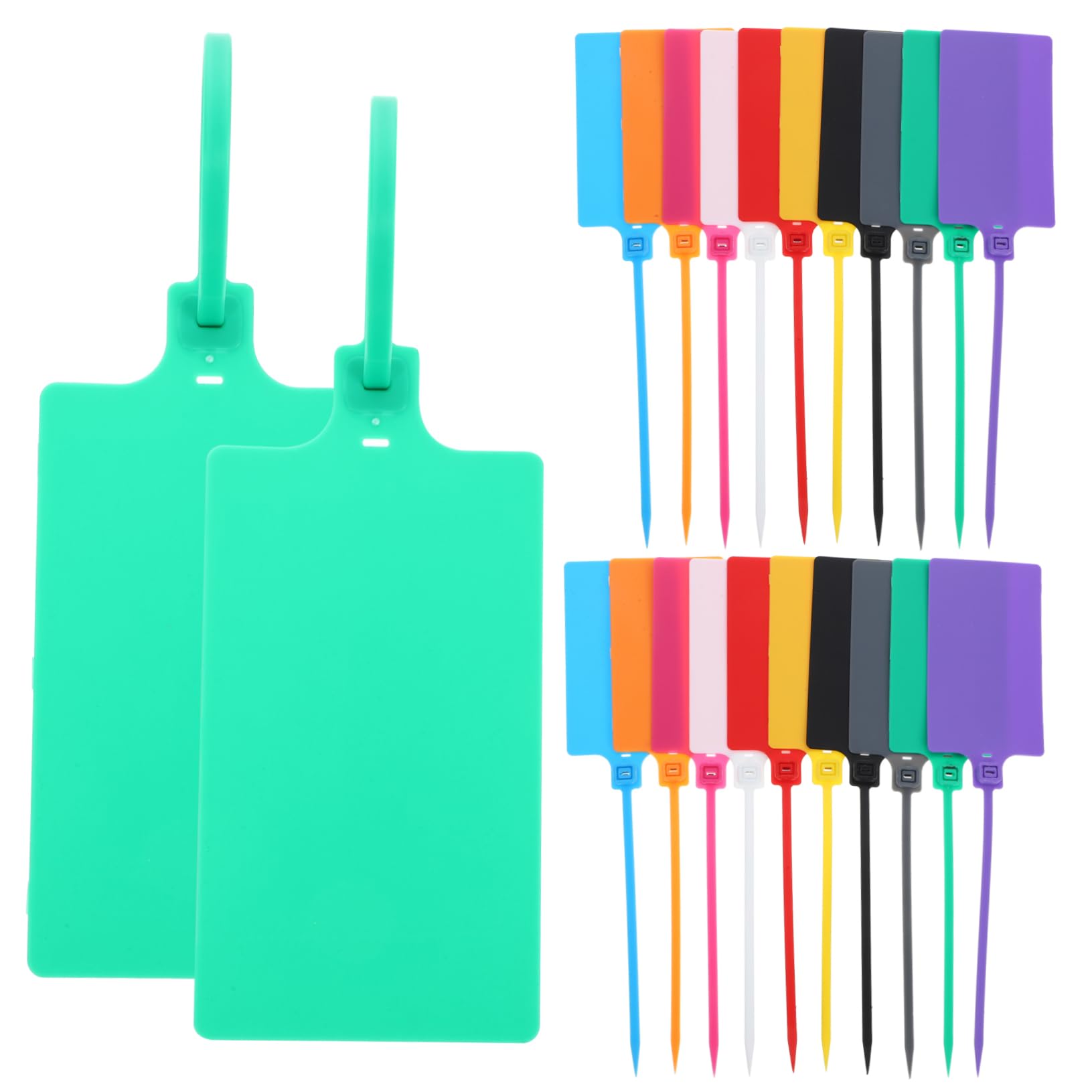 Garneck 100pcs Mixed Color Plastic Labeling Tags with Strings Luggage Shipping Tags for Easy Identification and Logistics Organization