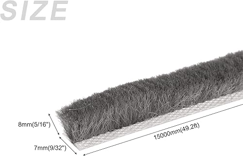 Miniatura 2 de METALLIXITY Burlete de cepillo (932 pulgadas x 516 pulgadas x 49.2 pies), ranura para tarjetas, tira elástica para cepillo para puerta, ventana,